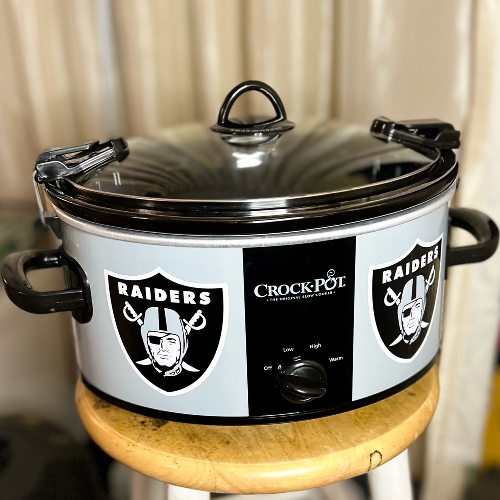 SOLD 6 QT Oakland Raiders Crock Pot NFL